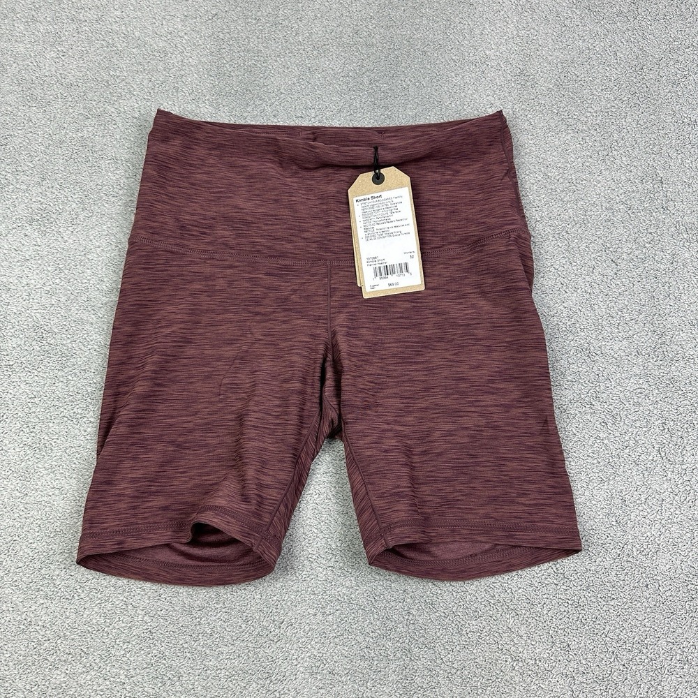 Prana Kimble Shorts Womens‎ Medium Flannel Heather Biker Yoga Athletic Gym NEW